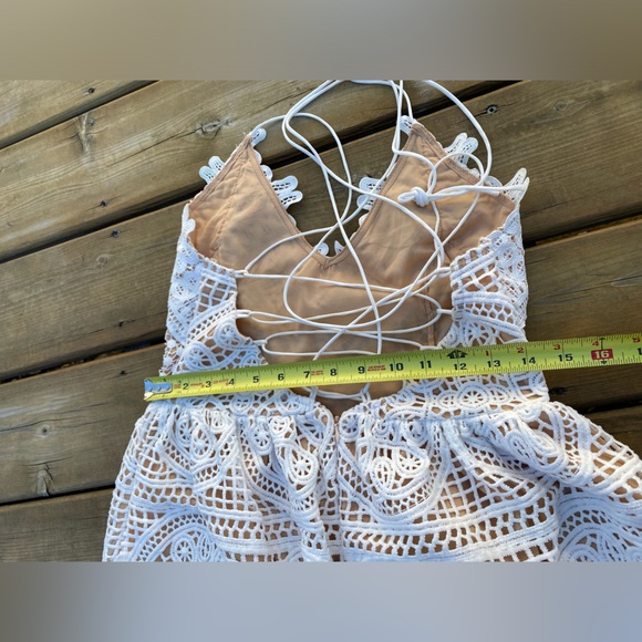 Two Sisters Womens Teens Annabelle Midi Dress Size 8 White Lace Party Evening - Picture 4 of 9